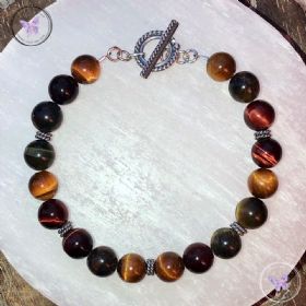 Red Blue Golden Tiger Eye Bracelet